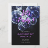 パーティーしよう ディスコボール 招待状 (正面)