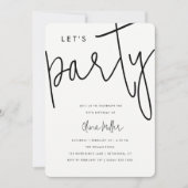 パーティーしよう！誕生日お祝い 招待状 (正面)