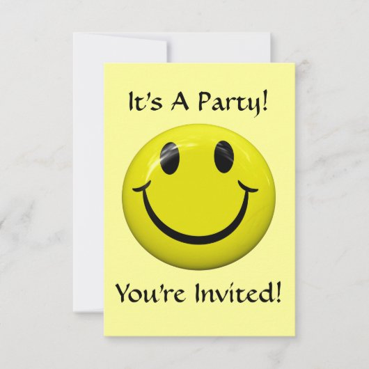 パーティーだ！ハッピー顔招待状 招待状 (正面)