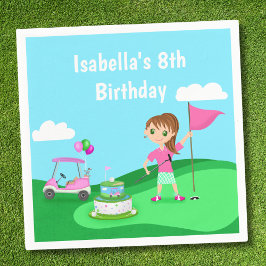 パーティーちび女子 誕生日 ゴルフパーティー スタンダードカクテルナプキン