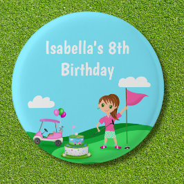 パーティーちび女子 誕生日 ゴルフパーティー 缶バッジ