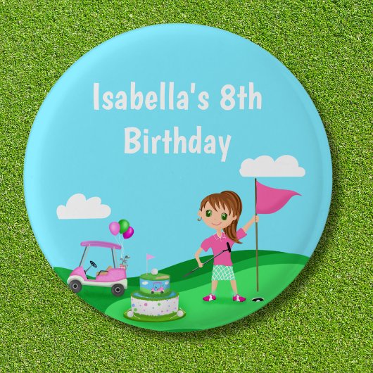 パーティーちび女子 誕生日 ゴルフパーティー 缶バッジ