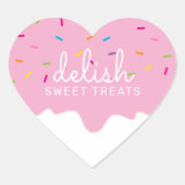 パーティーつや消しドリップスキュートふりかけピンクハート ハートシール (正面)