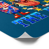 パーティーでアメリカ4日7月のホットドッグ愛好家おもしろい ポスター (角)