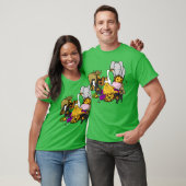 パーティーでピザを楽しむ動物たち フレンド Tシャツ (ユニセックス)