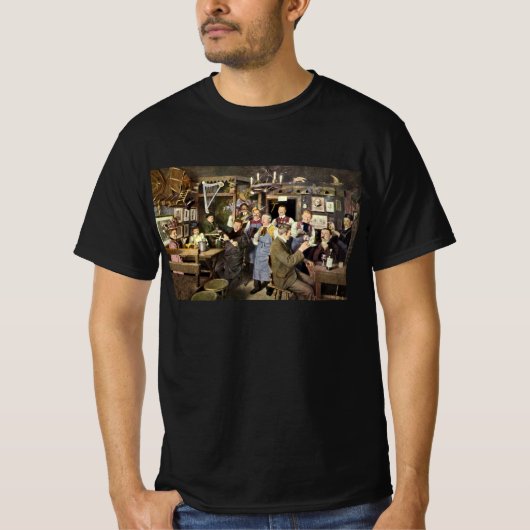 パーティーで人々が祝っているクラシカルなバー Tシャツ (正面)
