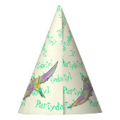 パーティーで可愛いプテロカラフルダチル恐竜 パーティーハット (裏面)