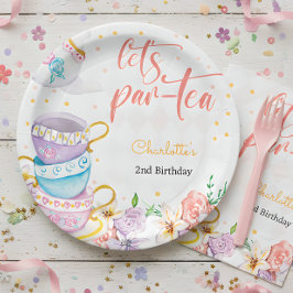 パーティーで紅茶を Let's par-tea, お誕生日おめでとう ペーパープレート