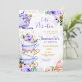 パーティーで紅茶を Let's Par-tea バースデーティーパーティー招待状 招待状 (スタンド正面)