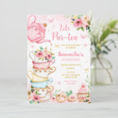 パーティーで紅茶を Let's Par-tea バースデーティーパーティー ご招待 招待状 (スタンド正面)