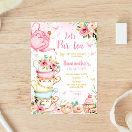 パーティーで紅茶を Let's Par-tea バースデーティーパーティー ご招待 招待状