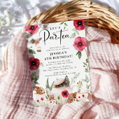 パーティーとケシ:小さな女の子の誕生日 招待状