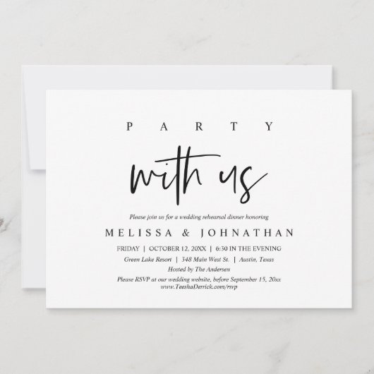 パーティーと私たち結婚のリハーサル 招待状 (正面)