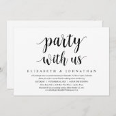 パーティーと私たち結婚の駆け落ちディナー踊り 招待状 (正面/裏面)