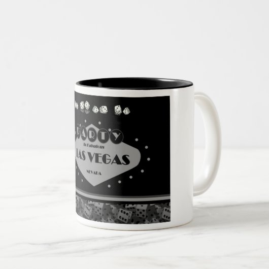 パーティーと素晴らしいラスベガスのカップサイコロ! ツートーンマグカップ (正面右)