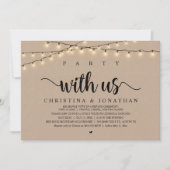 パーティーと素朴の結婚夕食の準備 招待状 (正面)