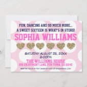 パーティーとME Pink Love インスパイア Sweet 16 招待状 (裏面)