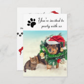 パーティーとUs Dog & Cat - 3x5ホリデーパーティ招待状 招待状 (正面/裏面)