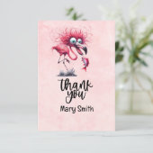 パーティーにおすすめのフラインゴー面白デザイン サンキューカード (スタンド正面)