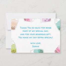 パーティーにお茶のボブバ ティー バースデー サンキューカード