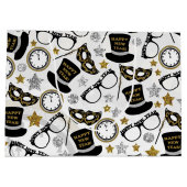 パーティーによって混合されるパターンバッグ大晦日 ラージペーパーバッグ (裏面)