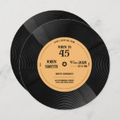 パーティーにスピンイン - ビニール招待の雰囲気 招待状 (正面/裏面)