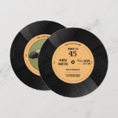 パーティーにスピンイン - ビニール招待状の雰囲気 招待状 (正面/裏面)