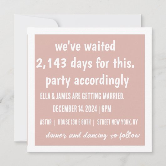 パーティーに応じた結婚式招待状 (正面)