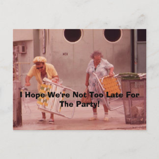 パーティーに遅すぎないといいな！-ヴィンテージ インビテーションポストカード