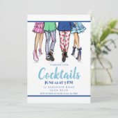 パーティーのおしゃれなカップルたち カニ プレップスタイル 招待状 (スタンド正面)