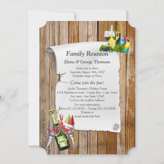 パーティーのお知らせ 再会 招待状 (正面)