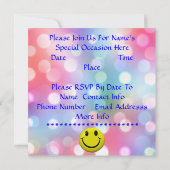 パーティーのお知らせ！楽しいスマイルの招待状 招待状 (裏面)