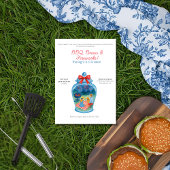 パーティーのお知らせ：BBQ、ビール、打ち上げ花火　アメリカ独立250周年 招待状