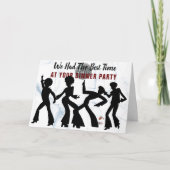 パーティーのお礼 ディスコでこぼれたワインのデザイン サンキューカード (正面)