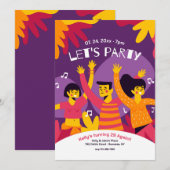 パーティーのお誘い 招待状 (正面/裏面)