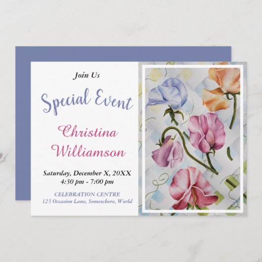 パーティーのご招待 招待状 (正面/裏面)