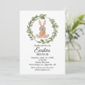 パーティーのためのイースター招待かわいいウサギ 招待状 (スタンド正面)