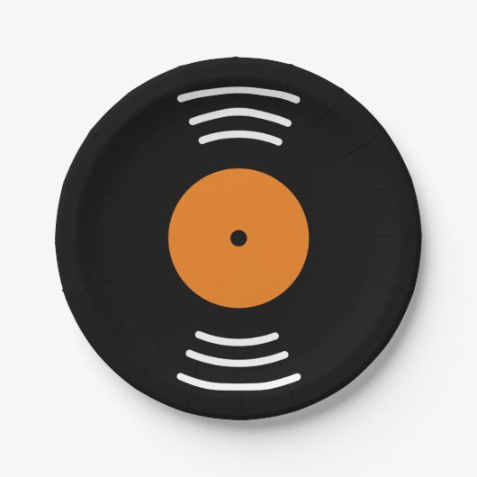 パーティーのためのビニール音楽記録ノベルティの紙皿 ペーパープレート (正面)