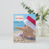 パーティーのためのビーチ砂のクリスマスヒトデ 招待状 (スタンド正面)