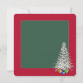 パーティーのためのホリデーグリーンフレーム 招待状 (裏面)