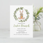 パーティーのための可愛いイースターバニー 招待状 (スタンド正面)
