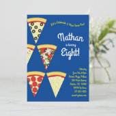 パーティーのための様々なピザスライス 招待状 (スタンド正面)