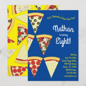 パーティーのための様々なピザスライス 招待状 (正面/裏面)