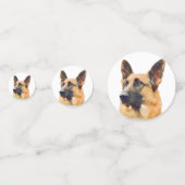 パーティーのための豪華なジャーマン・シェパードのポートレート コンフェッティ (裏面)