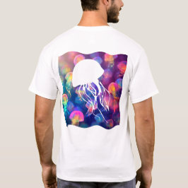 パーティーのようなクラゲのシルエットフロント&バック Tシャツ