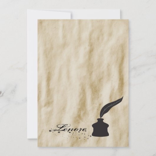 パーティーのようなネバーモアレイヴンシルエットハロウィーン 招待状 (裏面)