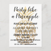 パーティーのようなパイナップル誕生日招待状 インビテーションポストカード (正面)