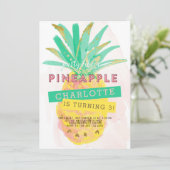 パーティーのようなパイナップル誕生日招待状 招待状 (スタンド正面)