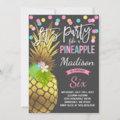 パーティーのようなパイナップル誕生日招待状 招待状 (正面)