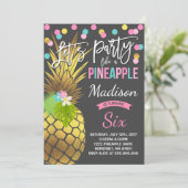 パーティーのようなパイナップル誕生日招待状 招待状 (スタンド正面)
